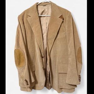 Men's Vintage Tan Corduroy Blazer with Elbow Patches